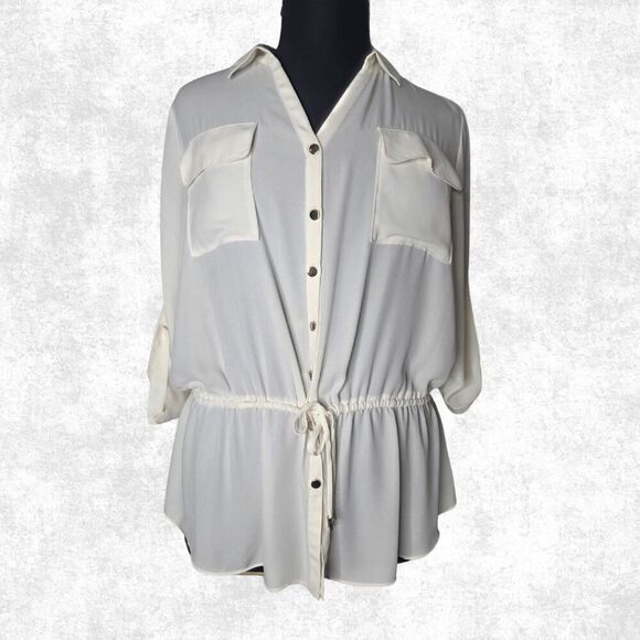 Lane Bryant Ivory Button Front Blouse – Size 18/20 - Picture 1 of 7